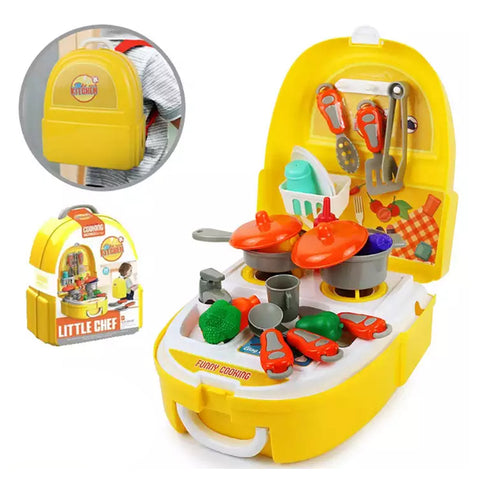 Little Chef Cooking Backpack for Kids 25 Pieces Set Kitchen