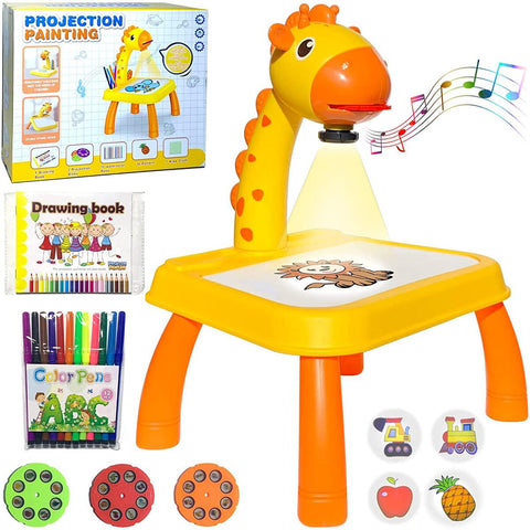 3-in-1 Giraffe LED Projector Drawing Table for Kids