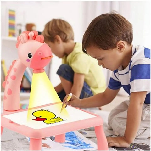 3-in-1 Giraffe LED Projector Drawing Table for Kids