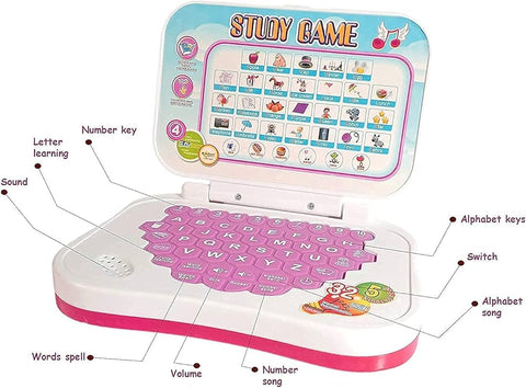 Different Characters Themed Mini Learning Laptop For Kids Assortment
