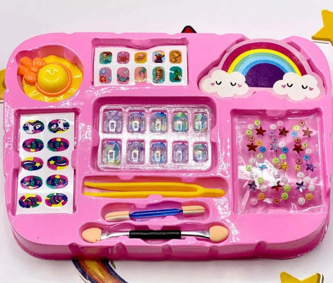 Girls Real Makeup Kit – Zipper Box Cosmetic Toy Set for Kids