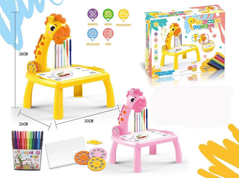 3-in-1 Giraffe LED Projector Drawing Table for Kids Large Size