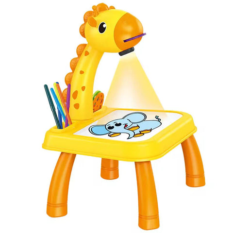 3-in-1 Giraffe LED Projector Drawing Table for Kids Large Size