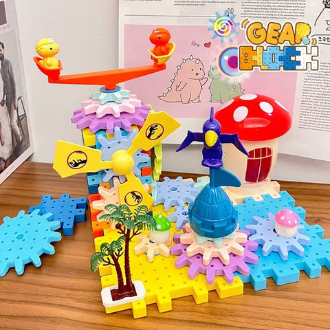Dinosaur Gear Building Set – 37 Pcs Electric Rotating Toy