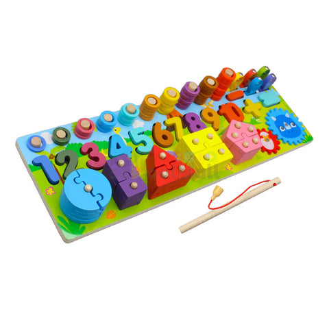 Wooden Five Sets of Column Game Board