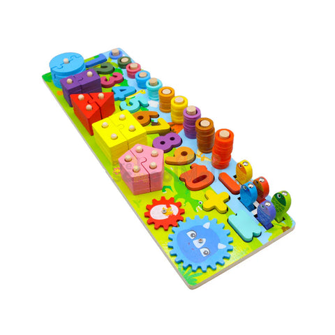 Wooden Five Sets of Column Game Board