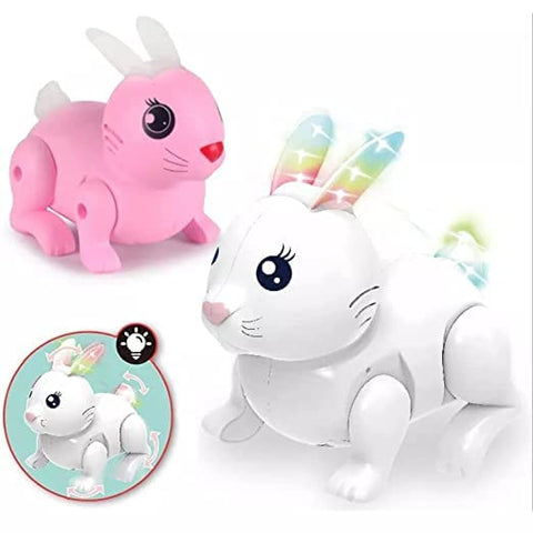 Cute Bunny Rabbit With Soft Sound, Bright Light And Jumping