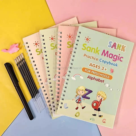 Magic Auto-Disappearing Hand Writing Books Set (Pack of 4)